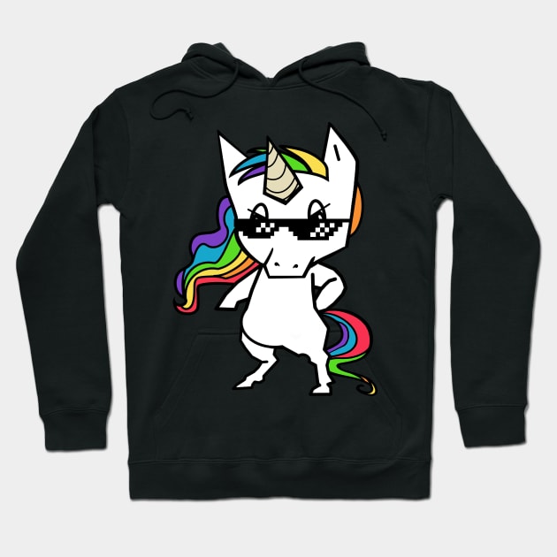 thug Unicorn Hoodie by Zefkiel